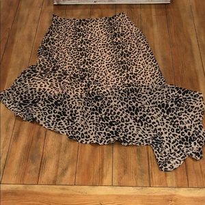 Dee Elly cheetah print asymmetrical lined skirt